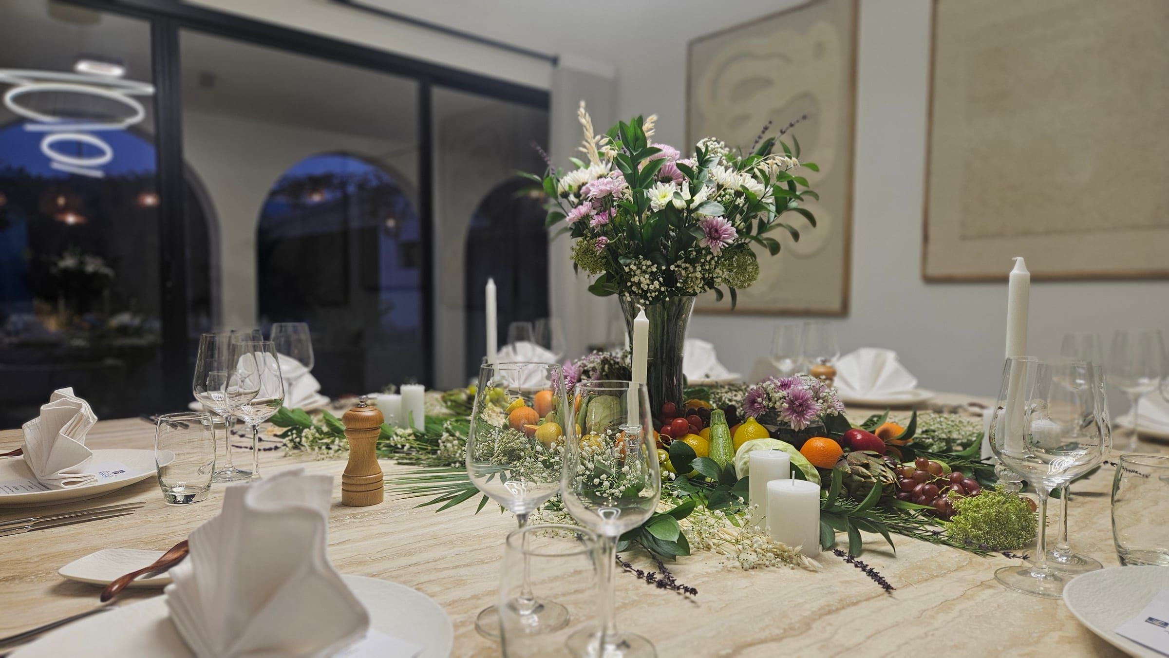 A festive table dressed for an Eid celebration at home.